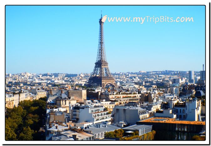 Eiffel Tower from Paris Arc de Triomphe